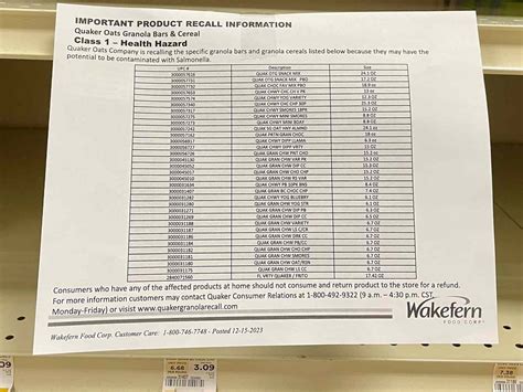 Quaker Oats Recalls More Than 40 Kinds of Granola Bars, Snacks, and ...