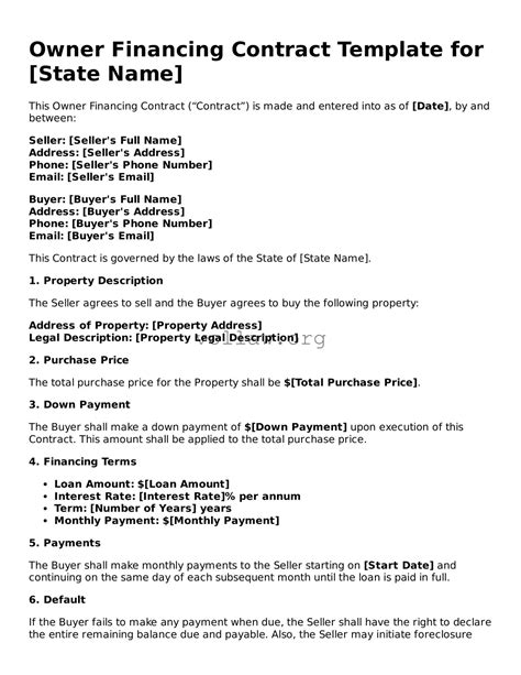 Create Your Owner Financing Contract With Our Free Form