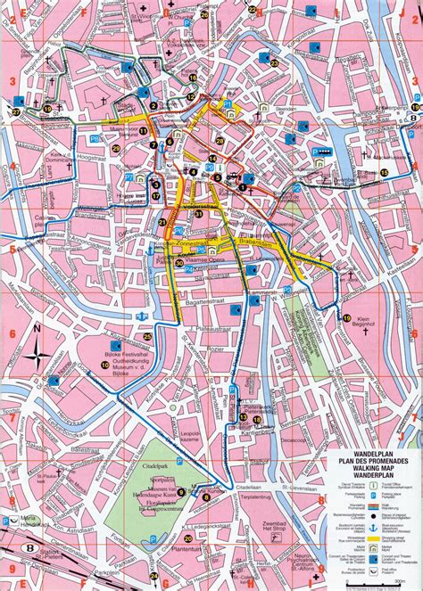 Bruges Map Tourist Attractions - TravelsFinders.Com