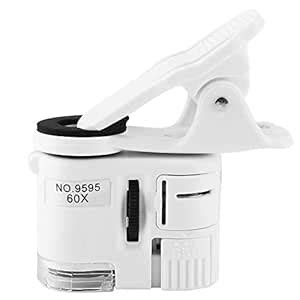 9595W 60X Magnifying Glass LED UV Light Mini Mobile Phone Clip ...