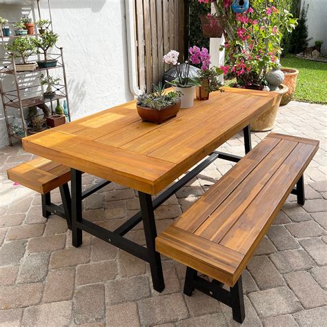 Outdoor Dining Bench Set