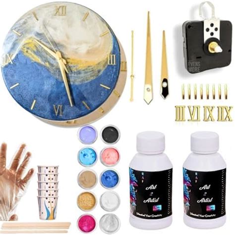 Buy ART2ARTIST DIY Resin Art Clock Making Kit - Resin, 12" Round MDF ...