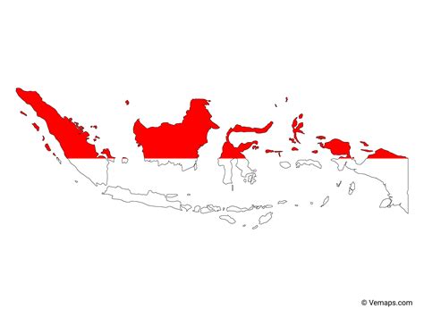 Flag Map of Indonesia | Free Vector Maps