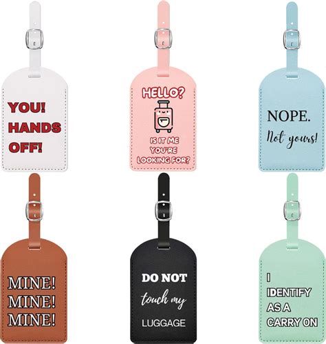 Amazon.com | 6 Pcs Funny Luggage Tags, Baggage Tags with Fun Sayings ...