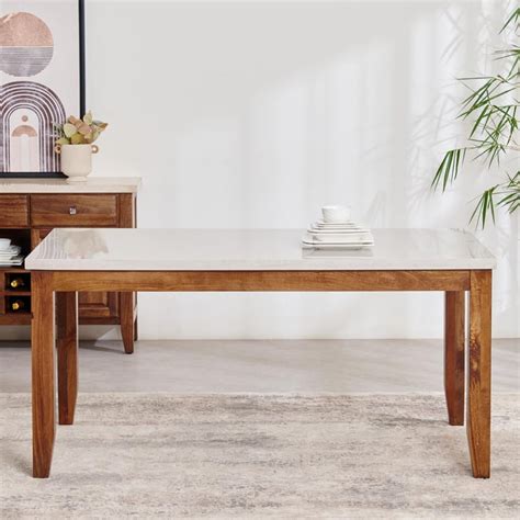 Buy Giza Composite Marble Top 6-Seater Dining Set With Chairs and Bench ...