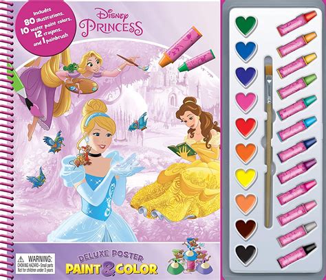Buy Phidal - Disney Princess Deluxe Paint & Color - with 80 Coloring ...