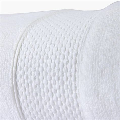 Buy PORTICO New Ultralux Lite White Textured Cotton Bath Towel ...