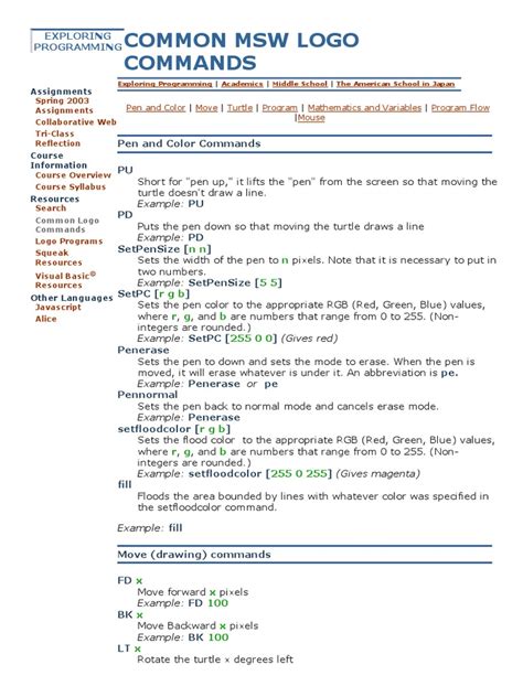 Basic Logo Commands 的图像结果