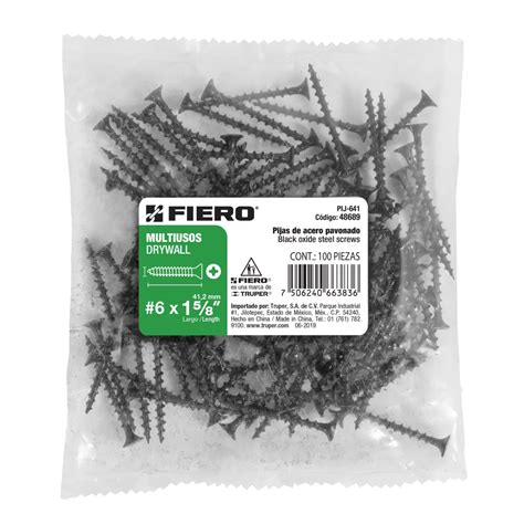 Bolsa Con 100 Pijas #6 X 1-5/8' Multiusos, PIJ-641, Fiero – FerreFlex