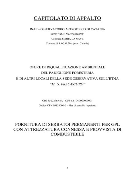 Compilabile Online CAPITOLATO DI APPALTO - Osservatorio Astrofisico di ...