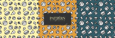 Food pattern background illustration template design | Premium Vector