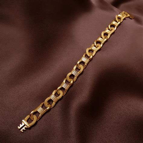 Buy LuxuryLoom Link Gold Bracelet for Men 22 KT yellow gold (20 gm ...