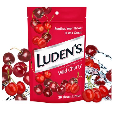Luden's Wild Cherry Cough Throat Drops - Pectin Lozenge | 30-Count per ...