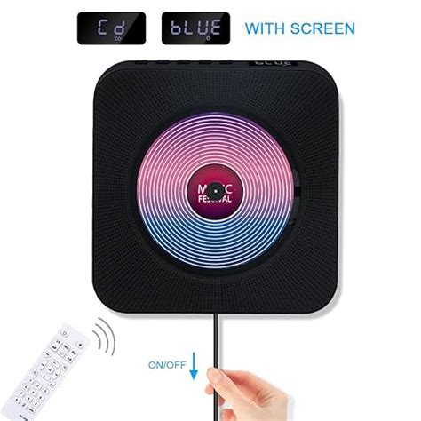 Buy Portable CD Player, Jimwey Wall Mountable Bluetooth Built-in HiFi ...