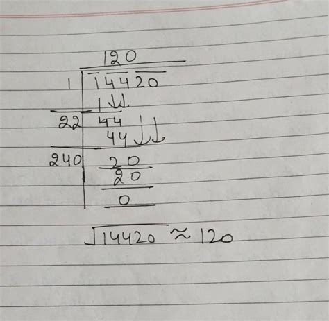 find the square root of 14420 by long division method - Brainly.in