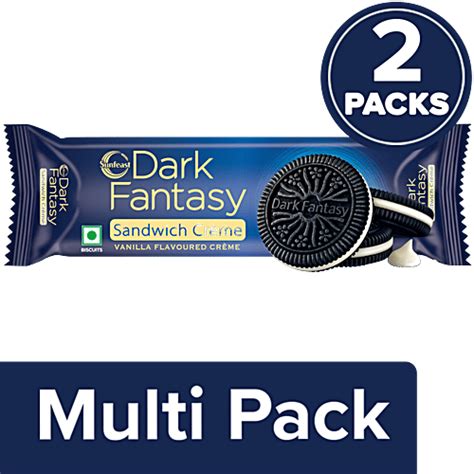 Buy Sunfeast Dark Fantasy Vanilla Flavoured Sandwich Creme Biscuits ...