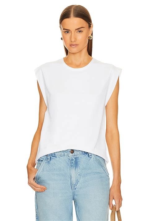 Rag & Bone Mix Media Muscle Tank in White | REVOLVE