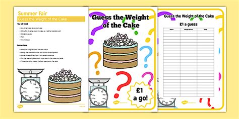 Care Home Summer Fair Guess the Cake Weight