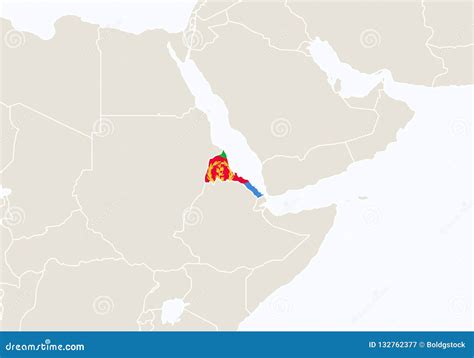 Africa with Highlighted Eritrea Map Stock Vector - Illustration of information, city: 132762377