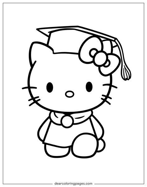 Hello Kitty Graduation Coloring Pages