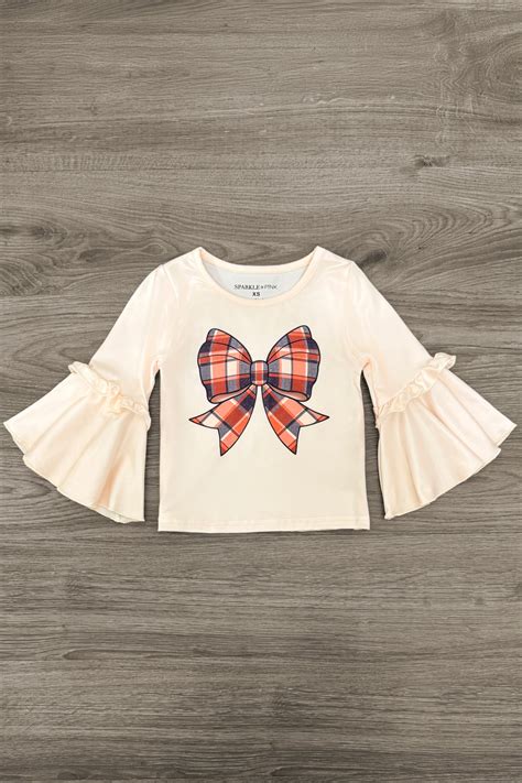 Plaid Bow Distressed Denim Flare Set - discounts and promo codes at ...