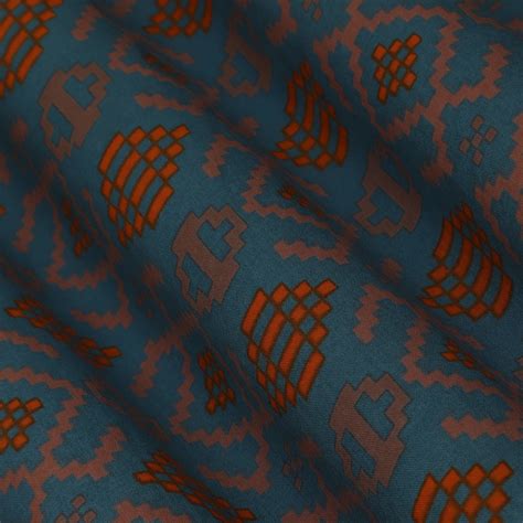 Teal Blue Color Mulmul Print Fabric – KC Creations