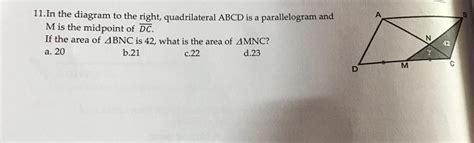 In the diagram to the right, quadrilateral ABCD is a parallelogram and ...
