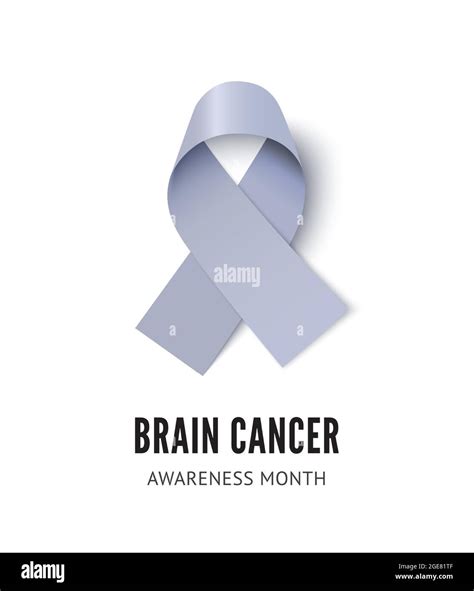 Brain cancer awareness ribbon vector illustration isolated on white ...