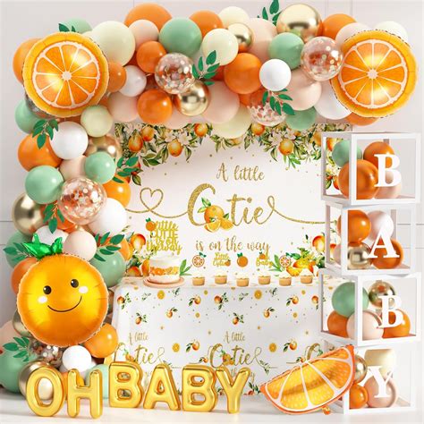 Amazon.com: Little Cutie Baby Shower Decoration Cuties Orange Theme ...