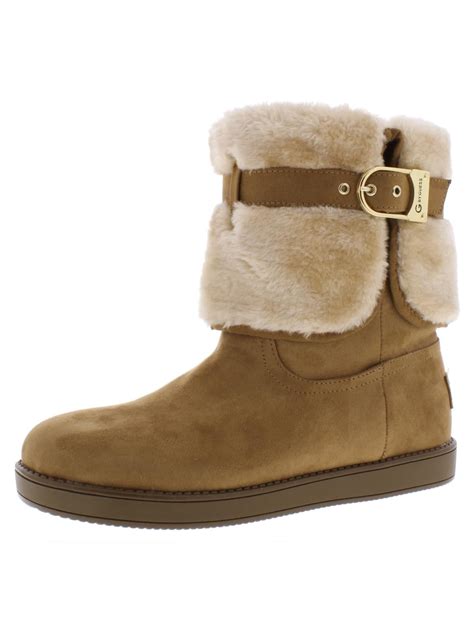 G by Guess Womens Aussie Faux Fur Round Toe Ankle Boots - Walmart.com