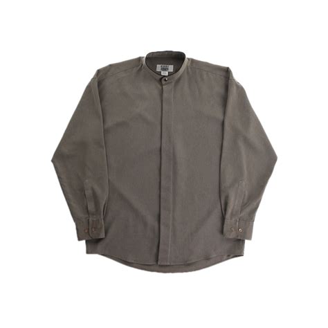 【FIFTY-FIFTY】CITY STREETS fly front check band collar shirt -9212- | cv