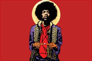 Jimi Hendrix Guitar God Music Poster Paper Print - Music posters in ...