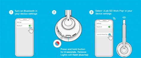 JLab Go Work Pop On-Ear Wireless Headset, Lilac, 50+ Hours Playtime ...