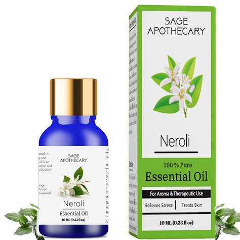 Sage Apothecary Neroli Essential Oil 100% Pure Natural - 10 ML for ...