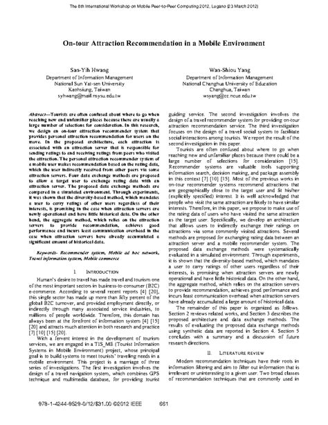 Attraction Recommendation System in Mobile Environments: Insights from ...