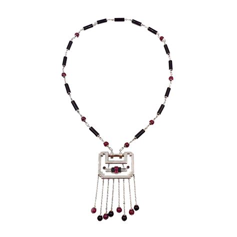 Cartier Vintage White Gold, Diamond, Ruby And Onyx Le Baiser Du Dragon Necklace Available For ...