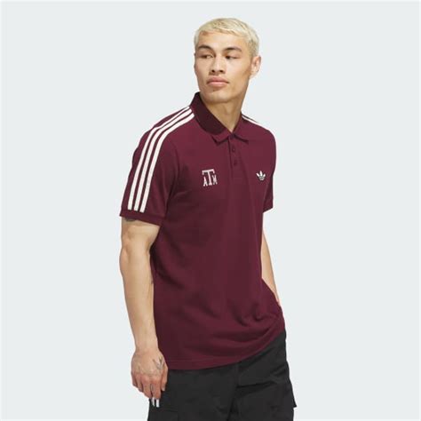 adidas Texas A&M Aggies x Originals Jersey Cotton Polo - Burgundy ...