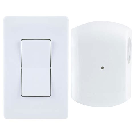 GE Wireless Remote Wall Switch Light Control with Grounded Outlet ...