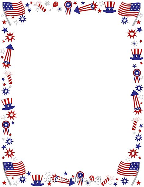 Fourth of July Border: Clip Art, Page Border, and Vector Graphics