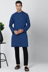PETER ENGLAND Men Self Design, Solid Straight Kurta - Buy PETER ENGLAND ...