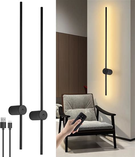Battery Operated Wall Lights Indoor, USB Rechargeable Wall Light with Remote Control, Dimmable ...