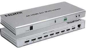 microware 4K HDMI 8x1 Quad Multi-viewer HDMI Switcher 8 In 1 Out Video ...