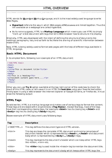 Image result for HTML Overview