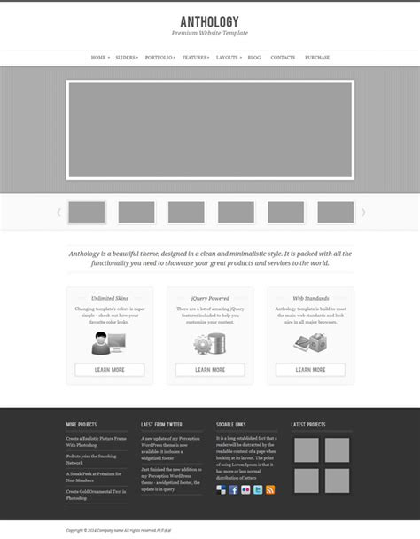 黑白简约风格html网站模板_站长素材