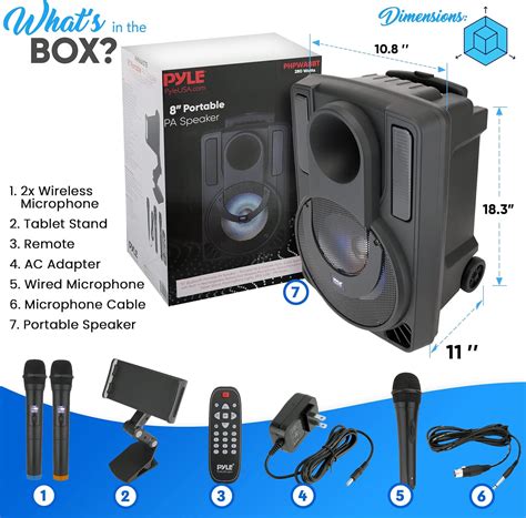 Buy 8’’ Portable PA Speaker System - Wireless BT Streaming PA & Karaoke ...
