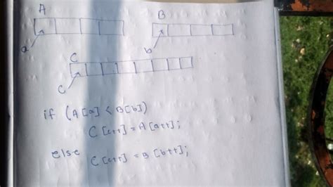 Programming in C: Code for Merging for an array