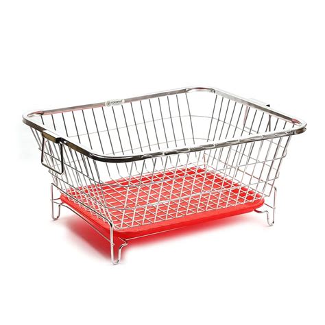 KCL Stainless Steel - Dish Drainer Basket with Drip Tray & Spoon Holder ...