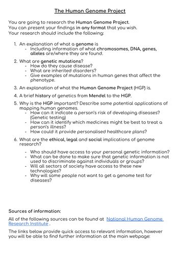 Image result for Human Genome Project Free Science Lessons