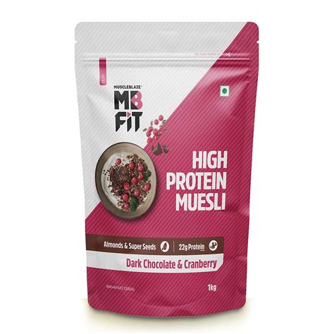 MuscleBlaze High Protein Muesli, 1 kg, Dark – DOJO