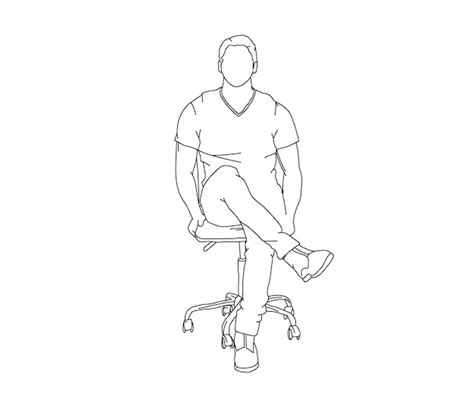 Boy man line art drawing | Premium Vector